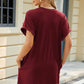 Round Neck Rolled Short Sleeve Tee Dress