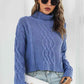 KnitwearTime Turtleneck Dropped Shoulder Sweater