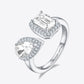 Women's 2 Carat Moissanite 925 Sterling Silver Open Ring