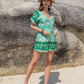 Tied Printed Short Sleeve Romper