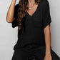 V-Neck Slit High-Low Knit Top
