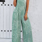Printed Wide Strap Jumpsuit with Pockets