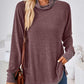 Contrast Mock Neck Long Sleeve T-Shirt