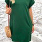 Pocketed Round Neck Short Sleeve Dress