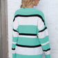 Color Block V-Neck Dropped Shoulder Sweater