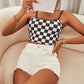 Women's Hannah Checkerboard Adjustable Strap Cropped Cami