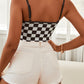 Women's Hannah Checkerboard Adjustable Strap Cropped Cami