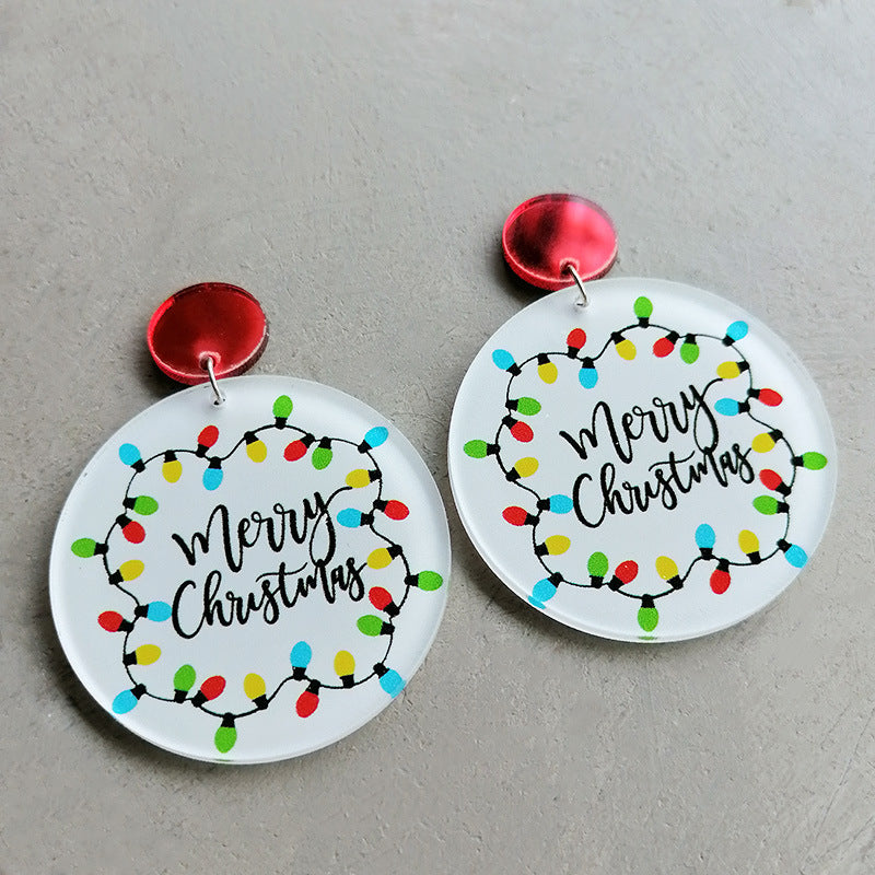 Christmas Themed Acrylic Dangle Earrings