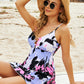 Women's Printed Ladder Detail Swim Dress and Swim Bottoms Set