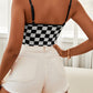 Women's Hannah Checkerboard Adjustable Strap Cropped Cami