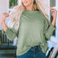Round Neck Three-Quarter Sleeve Top