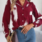Printed Collared Neck Button Up Shirt