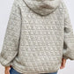 Quilted Long Sleeve Hoodie with Pocket