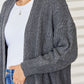 Cable-Knit Open Front Dropped Shoulder Cardigan