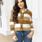 Striped Button Up Long Sleeve Cardigan