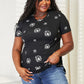 Double Take Black Full Size Dandelion Print Round Neck T-Shirt