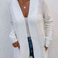 Open Front Rib-Knit Cardigan with Pockets