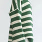 Striped Round Neck Dropped Shoulder Sweater