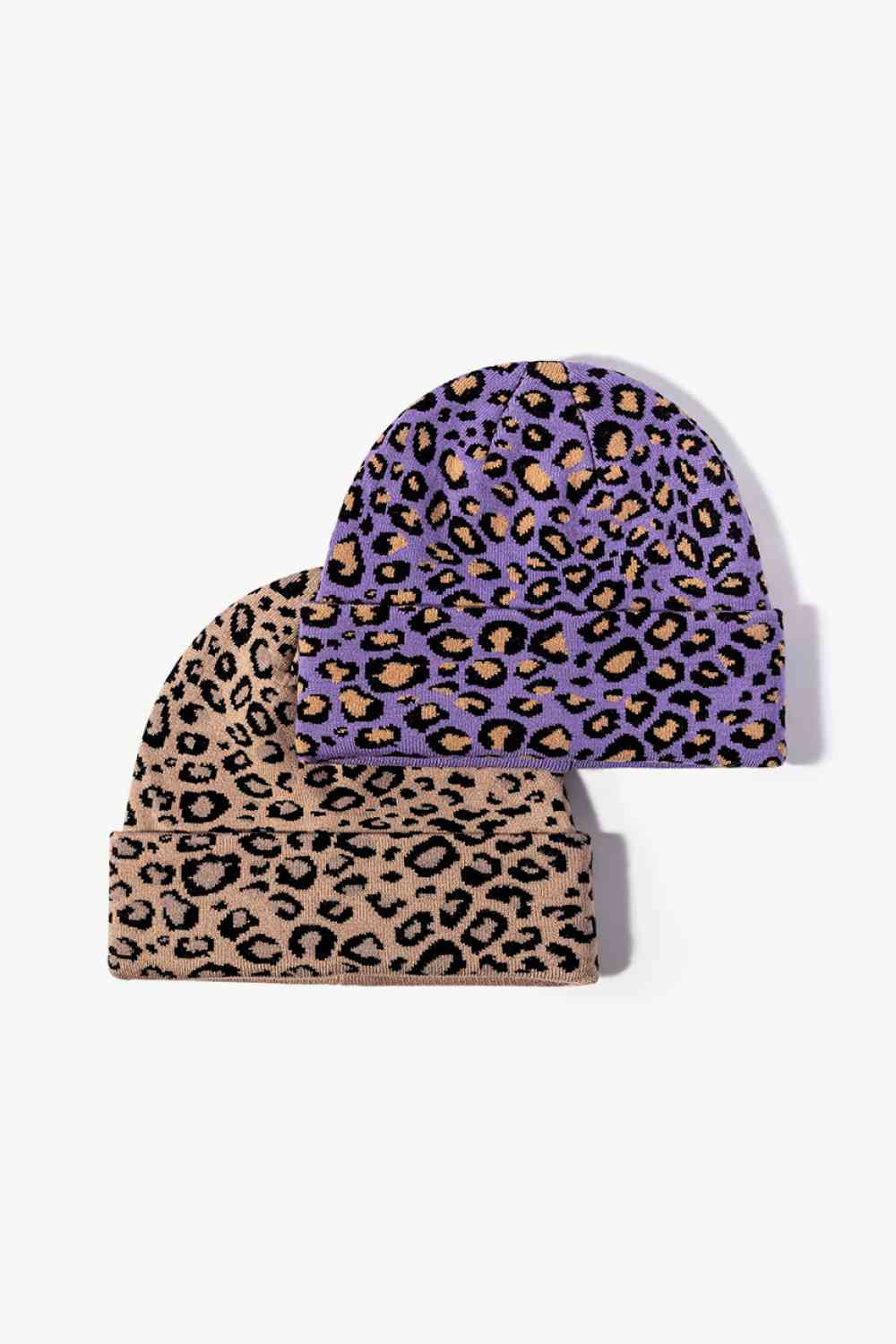 CHIC HATZ Leopard Pattern Hat Cuffed Beanie