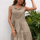 Women's Tassel Tie Lace Trim Sleeveless Dress