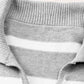 Full Size Striped Collared Neck Slit Sweater