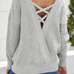 Woven Right Crisscross Back Waffle-Knit Sweater
