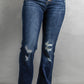 Mcklynn Button Fly Distressed Bootcut Jeans