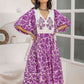 Willow Ava Printed Tie Neck Midi Dress