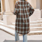 Plaid Collared Neck Long Sleeve Shirt
