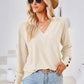 Full Size V-Neck Long Sleeve Blouse