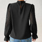 Full Size Mock Neck Flounce Sleeve Blouse