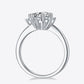 Women's 1 Carat Moissanite 925 Sterling Silver Cluster Ring