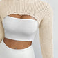 Full Size Distressed Long Sleeve Cropped Sweater