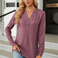 Full Size V-Neck Long Sleeve Blouse