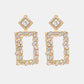 Square Shape Glass Stone Dangle Earrings