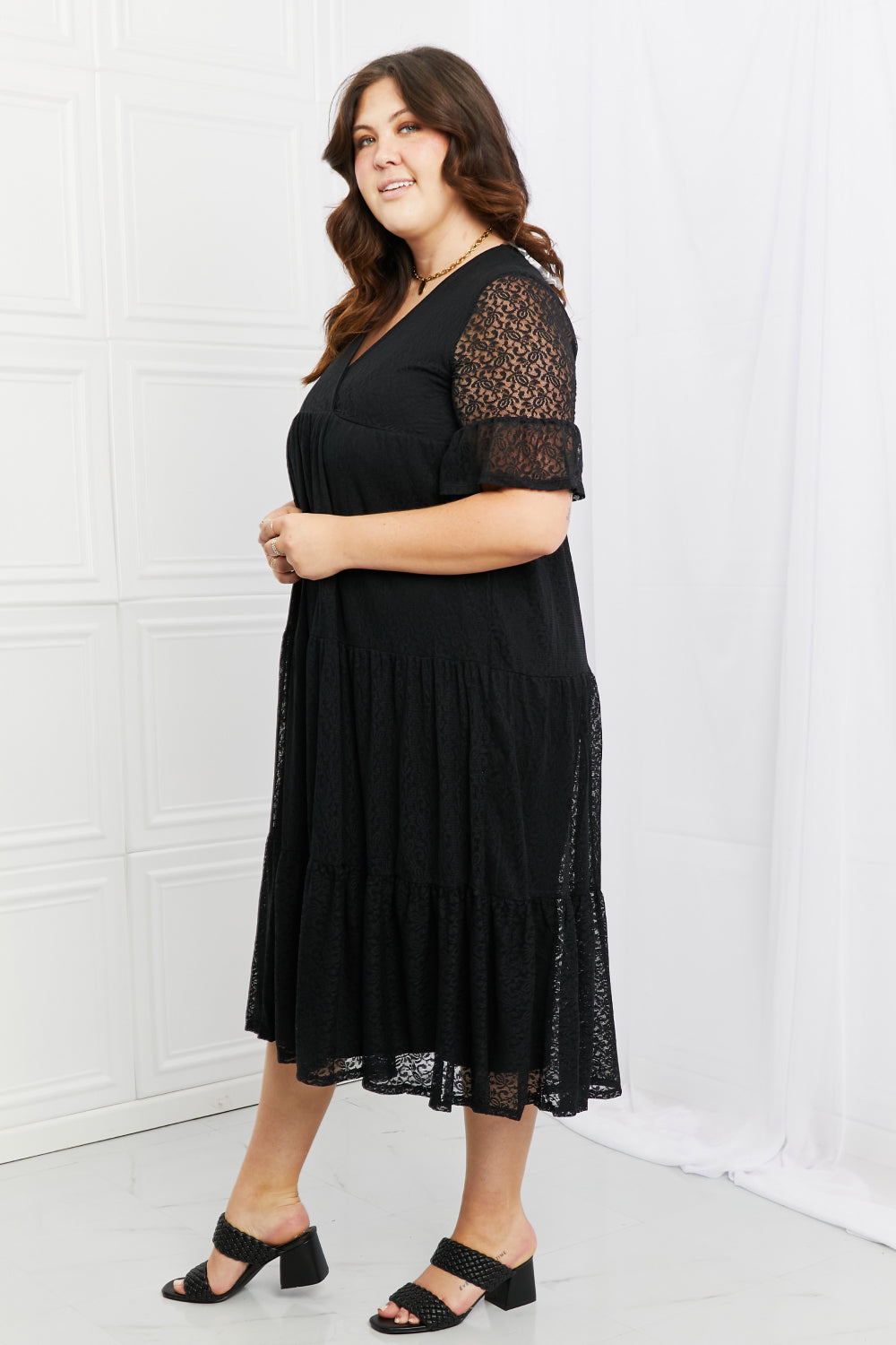 P & Rose Lovely Lace Full Size Tiered Dress *