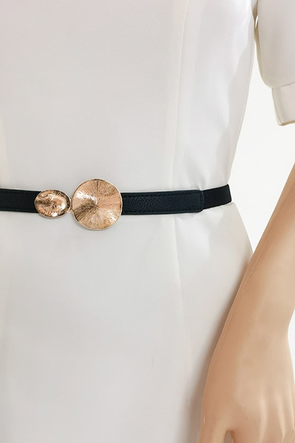 Black, Caramel, or Ivory One Size PU Leather Belt