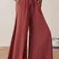 Smocked Paperbag Waist Wide Leg Pants