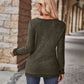 Half-Zip V-Neck Long Sleeve Top