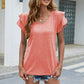 Full Size V-Neck Flutter Sleeve T-Shirt