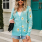 Women's Daisy Pattern Button Front Cardigan