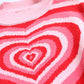 Heart Mock Neck Long Sleeve Sweater
