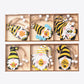 Hanging 3-Pack Bee Themed Wood Gnome Ornaments