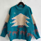 Sequin Christmas Tree & Reindeer Round Neck Sweater
