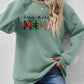 Christmas Themed VERY MERRY MAMA Letter Graphic Round Neck Long Sleeve Sweatshirt