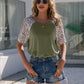 Leopard Round Neck Short Sleeve T-Shirt