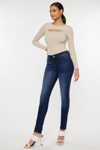 Kancan Mid Rise Gradient Skinny Jeans *
