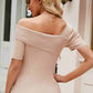 Asymmetrical Neck Rib-Knit Top