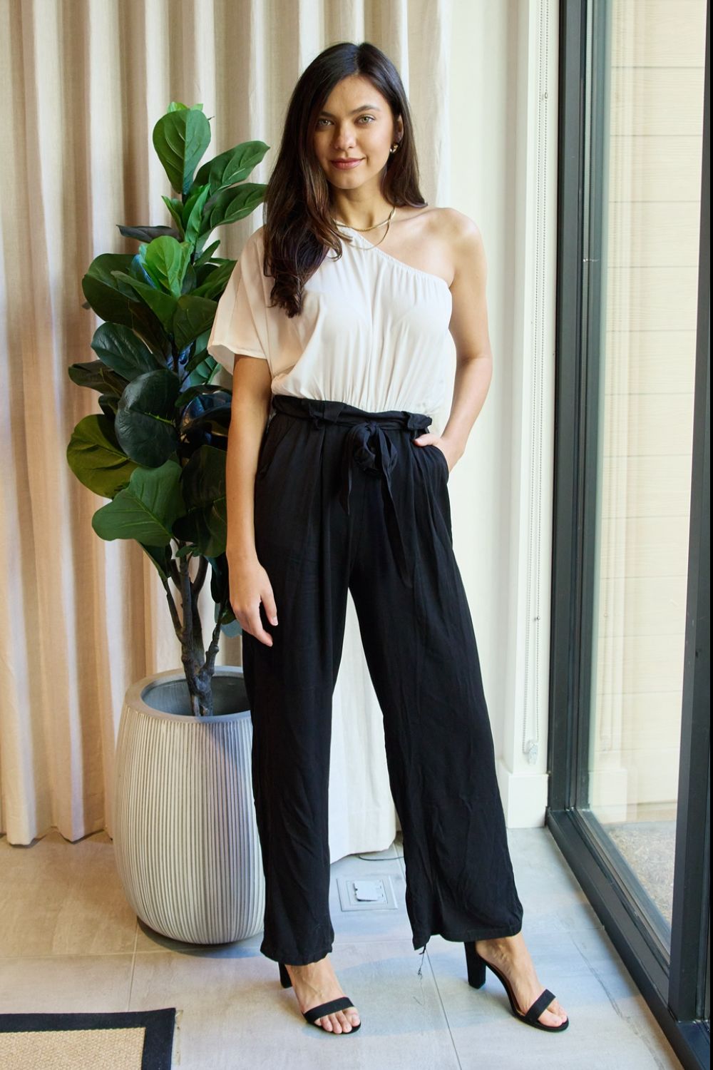 Dress Day Marvelous in Manhattan One-Shoulder Jumpsuit *