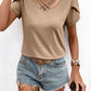 Malibu Dreams Women's Strappy V-Neck Petal Sleeve Top